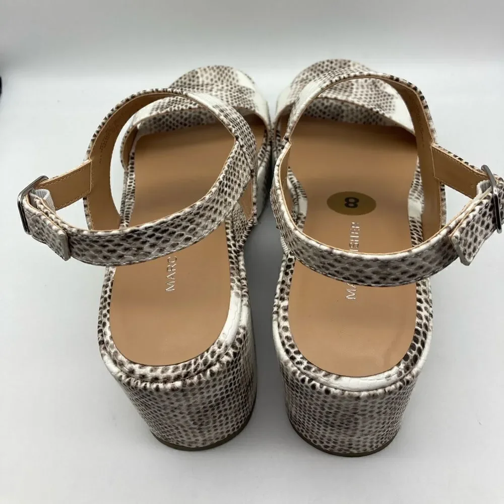 NWT Marc Fisher Snakeskin Print Platform Sandals Size 8M